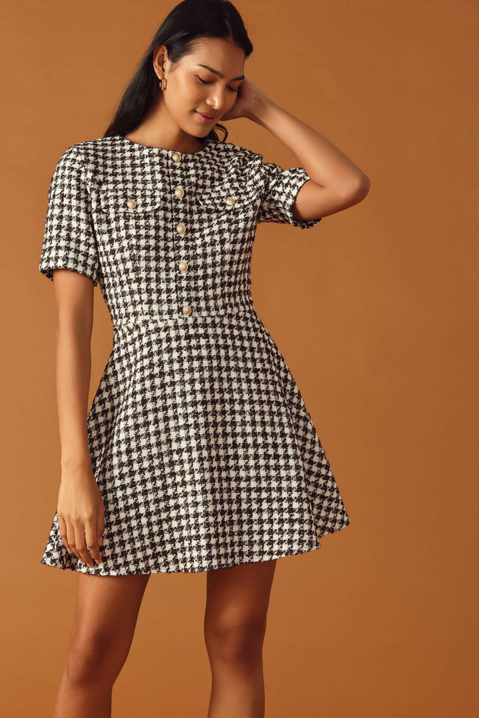 FALLING INTO PLACE TWEED MINI DRESS Flying Tomato